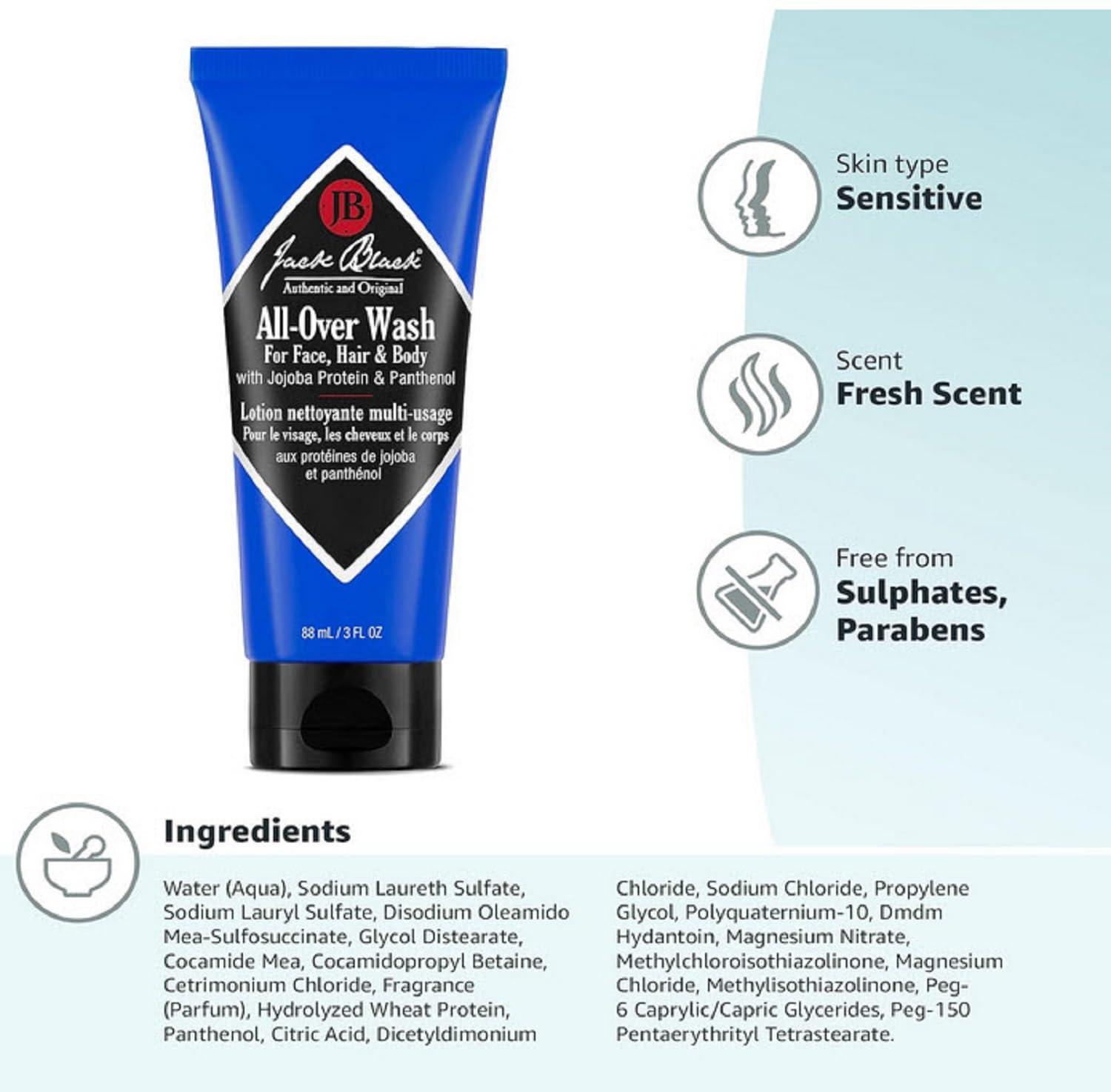 imageJack Black Body amp Hair Cleanser Mens Body Wash Mens Shampoo Skin Care Hair Care Body Wash Men SulfateFreeAll Over Wash Citrus Mint Oakmoss