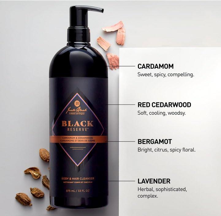 imageJack Black Body amp Hair Cleanser Mens Body Wash Mens Shampoo Skin Care Hair Care Body Wash Men SulfateFreeBlack Reserve Cardamom Cedarwood