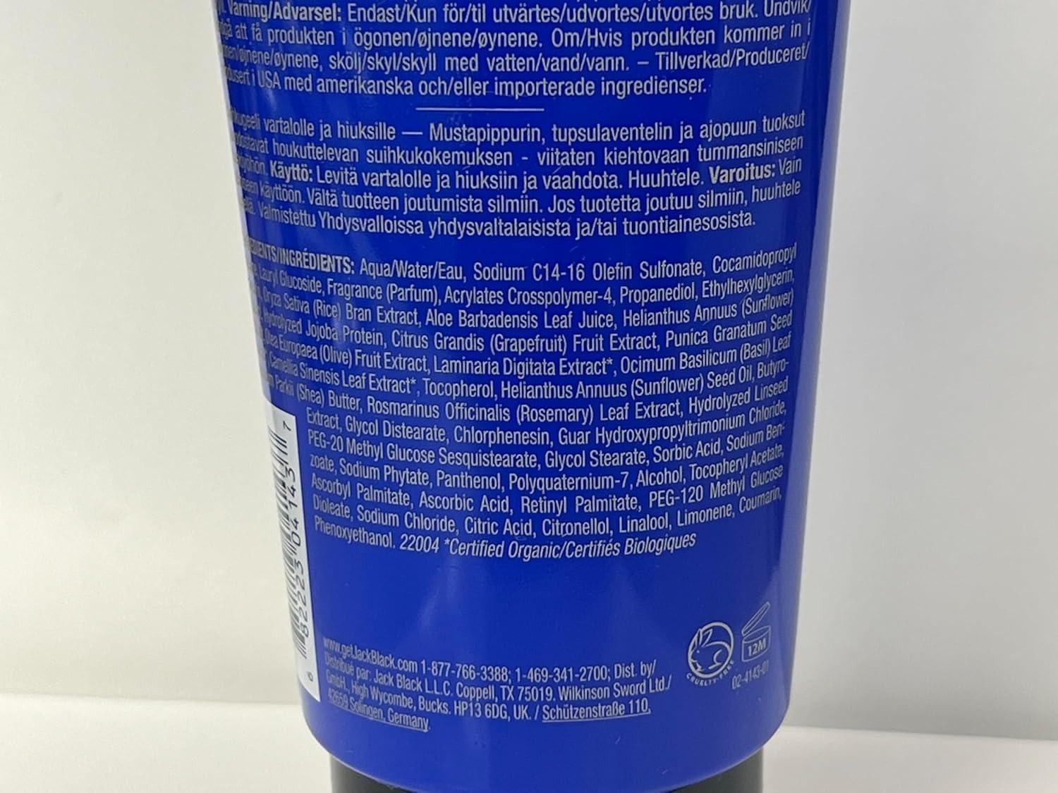 imageJack Black Body amp Hair Cleanser Mens Body Wash Mens Shampoo Skin Care Hair Care Body Wash Men SulfateFreeBlue Midnight Black Pepper Lavender