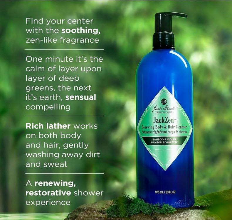 imageJack Black Body amp Hair Cleanser Mens Body Wash Mens Shampoo Skin Care Hair Care Body Wash Men SulfateFreeJackZen Bamboo Violet