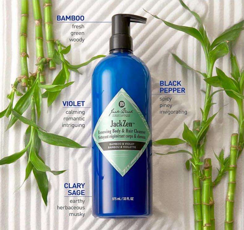 imageJack Black Body amp Hair Cleanser Mens Body Wash Mens Shampoo Skin Care Hair Care Body Wash Men SulfateFreeJackZen Bamboo Violet