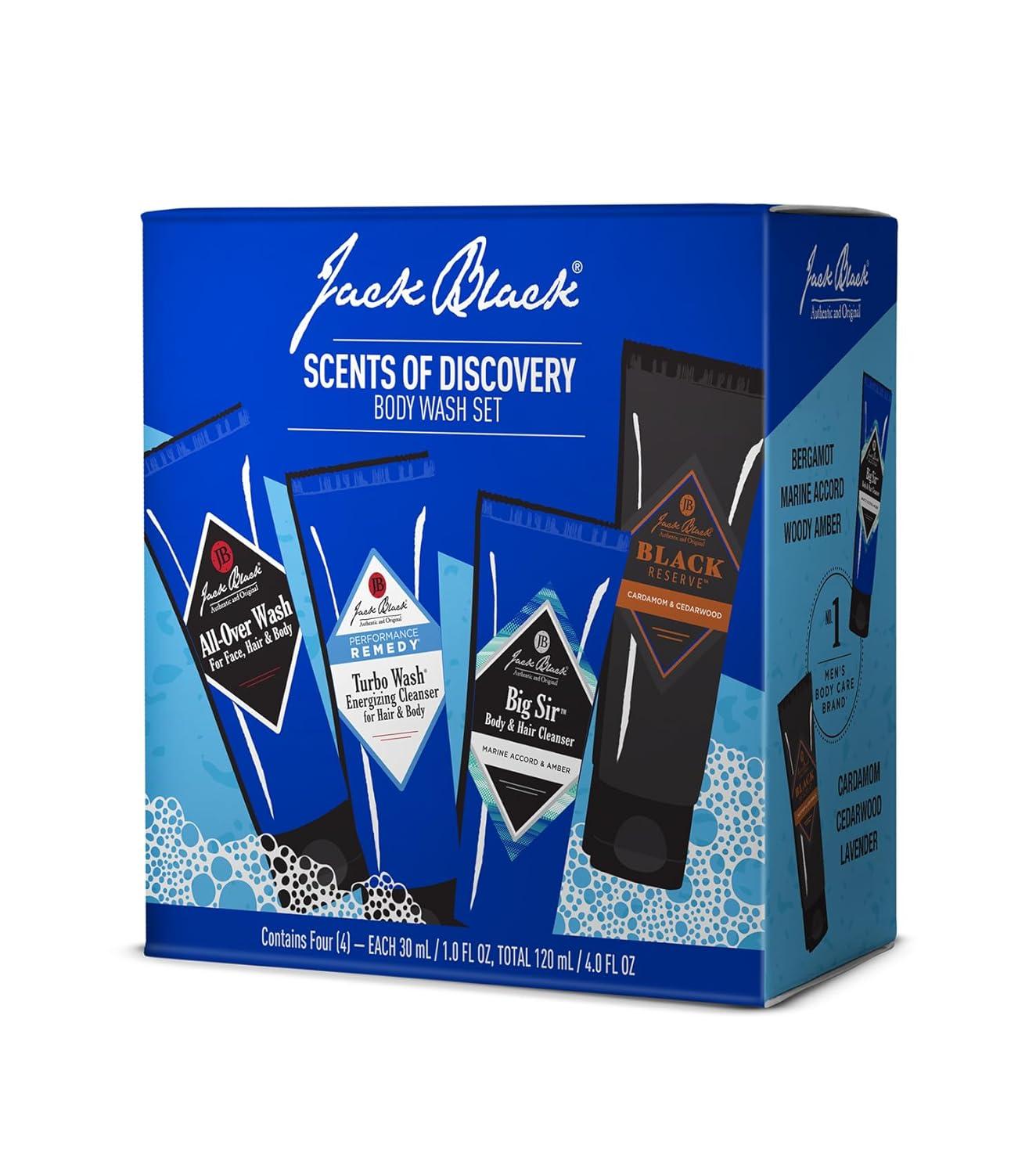 imageJack Black Body amp Hair Cleanser Collection Set for Men Mens Body Wash Travel Size1 Fl Oz Pack of 4
