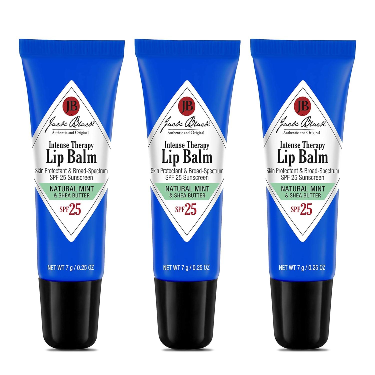 imageJack Black Intense Therapy Lip Balm 025Oz SPF 25 Sun Protection Lip Moisturizer Hydrating Lip Balm with SPF Lip SunscreenNatural Mint