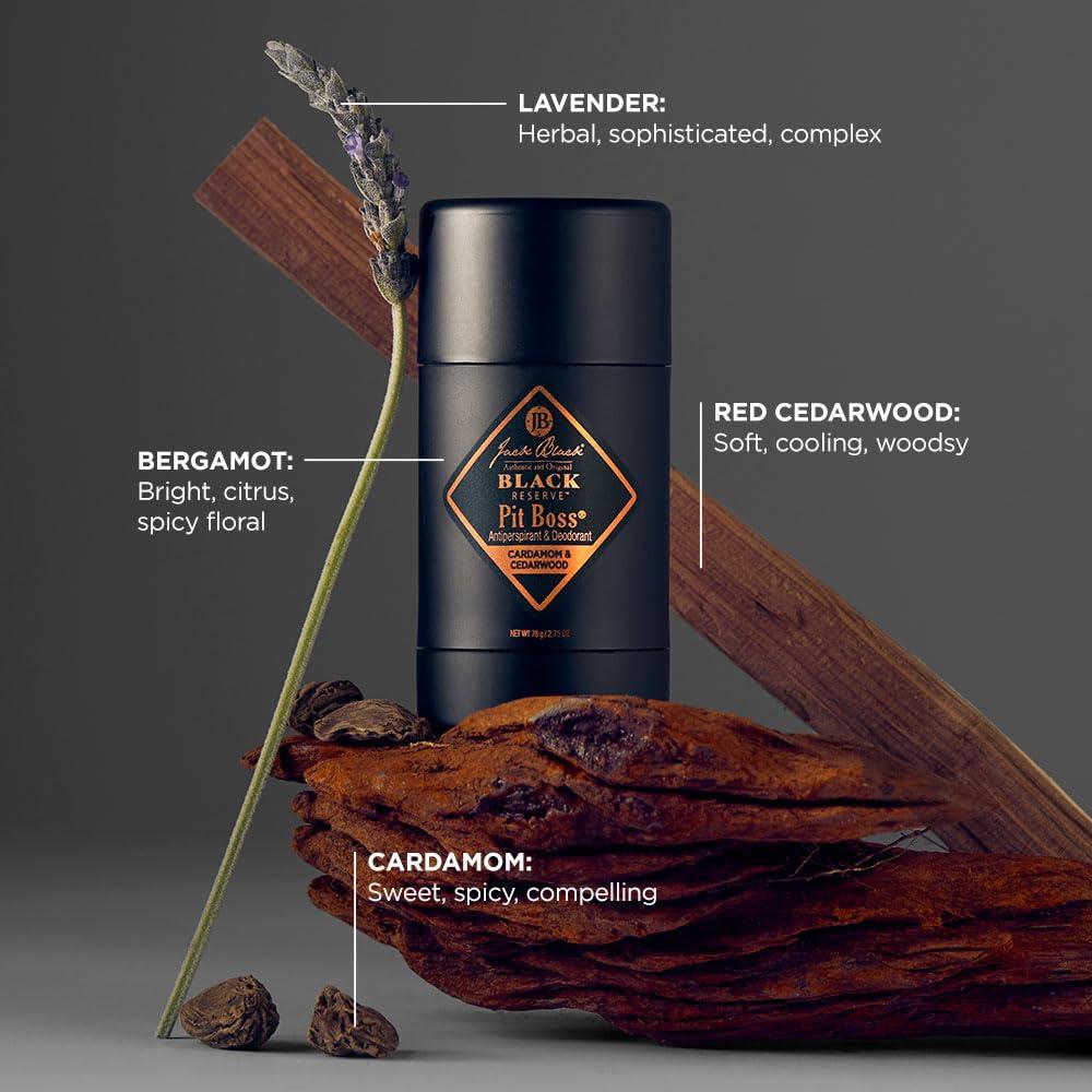 imageJack Black Pit Boss Antiperspirant amp Deodorant Men 275 oz Mens Deodorant for Sensitive SkinBlack Reserve Cardamom Cedarwood 2 Pack