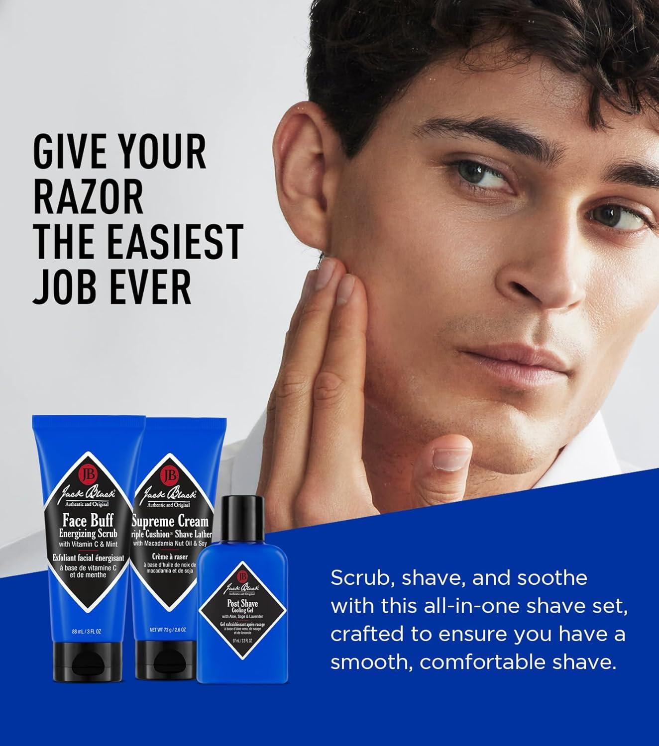 imageJack Black Set for Men Mens Skin Care Kit Mens Skincare Gift SetThree You Need Shave Essentials