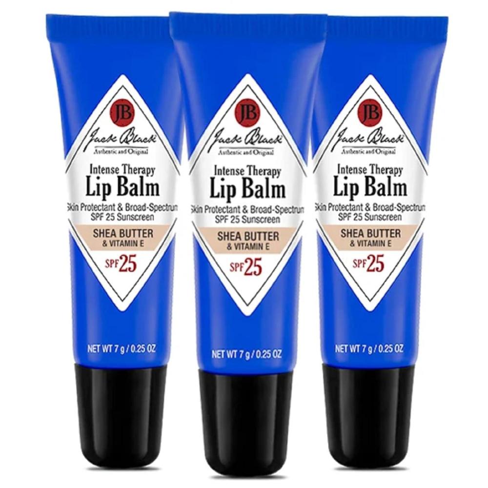 imageJack Black Intense Therapy Lip Balm 025Oz SPF 25 Sun Protection Lip Moisturizer Hydrating Lip Balm with SPF Lip SunscreenShea Butter