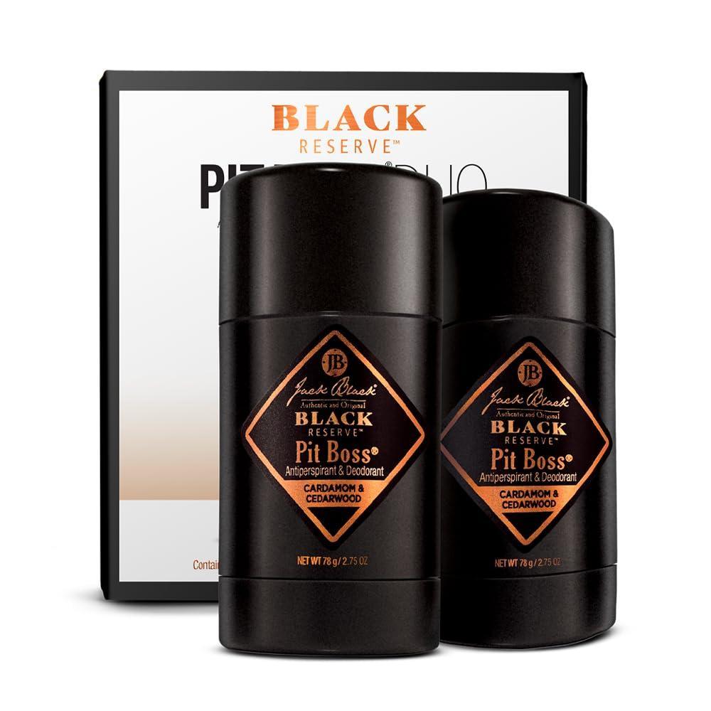 imageJack Black Pit Boss Antiperspirant amp Deodorant Men 275 oz Mens Deodorant for Sensitive SkinBlack Reserve Cardamom Cedarwood 2 Pack