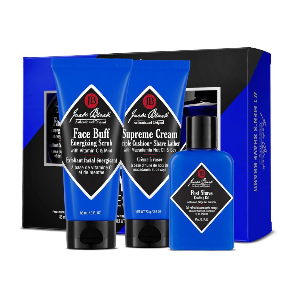 imageJack Black Set for Men Mens Skin Care Kit Mens Skincare Gift SetThree You Need Shave Essentials