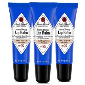 Jack Black Intense Therapy Lip Balm, 0.25-Oz. – SPF 25 Sun Protection, Lip Moisturizer, Hydrating Lip Balm with SPF, Lip Sunscreen(Shea Butter)