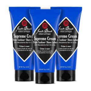 Jack Black Supreme Cream Triple Cushion Shave Lather – Shaving Cream Mens, Shave Cream for Men, Jack Black Shaving Cream for Men, Shaving Lather, Mens Shaving Cream, Jack Black Shave Cream(3 Ounce (Pack of 3))